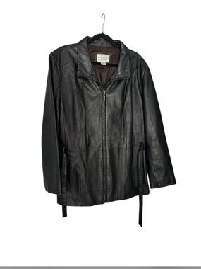 Worthington Genuine Lambskin Zip Leather Jacket